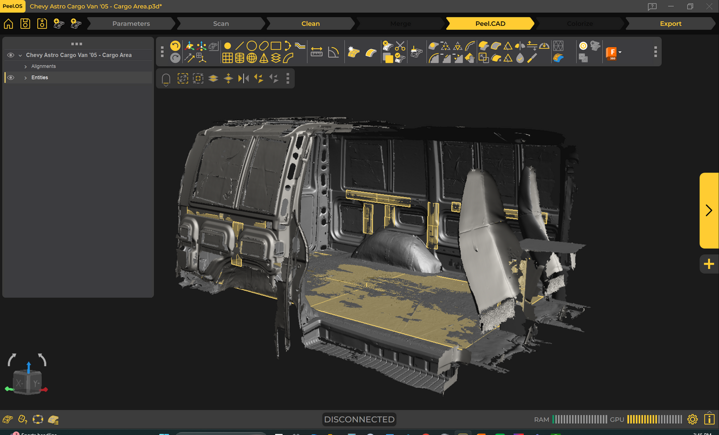 3d Scan - Chevy Astro Cargo Van '05 - Cargo Area