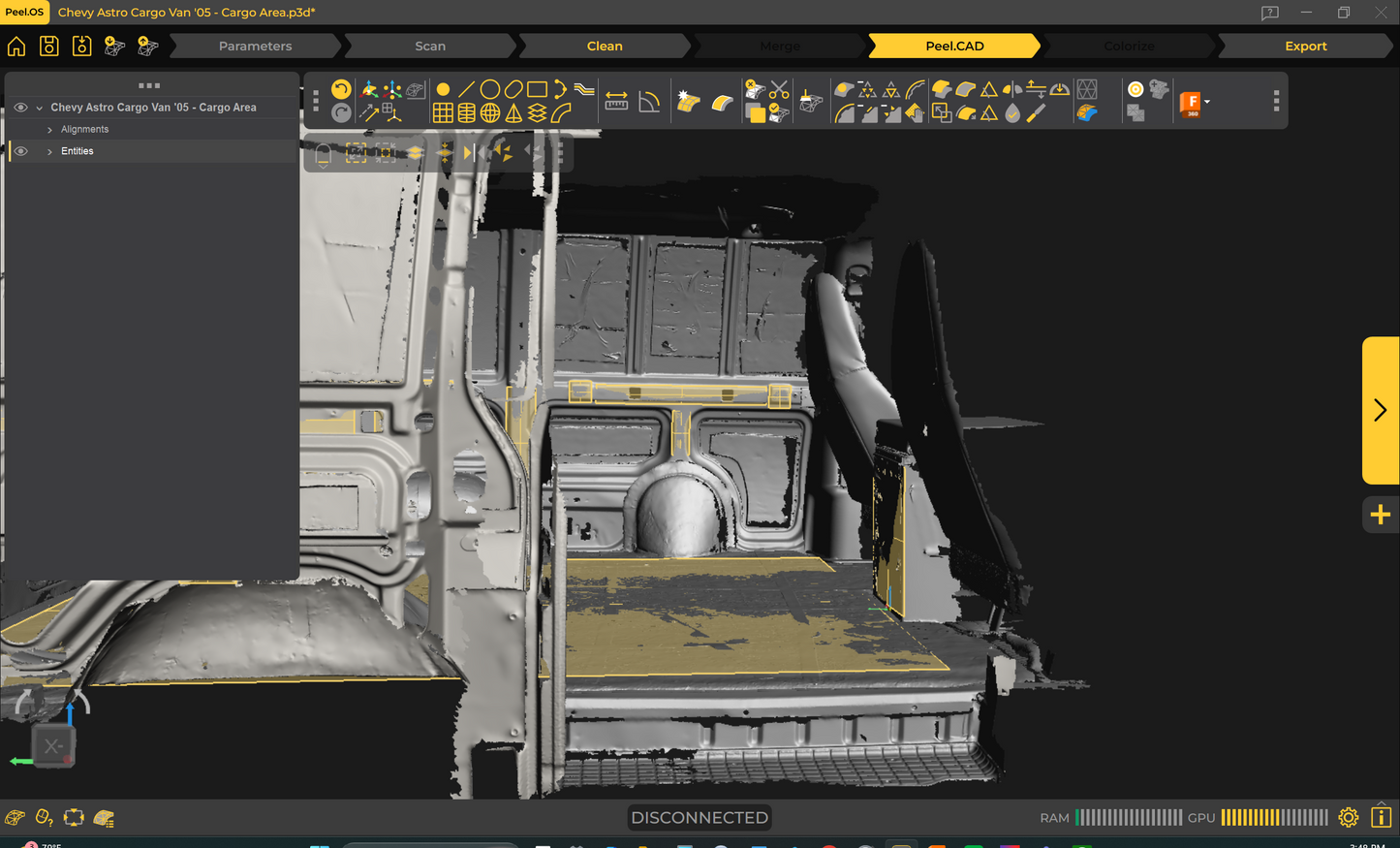 3d Scan - Chevy Astro Cargo Van '05 - Cargo Area