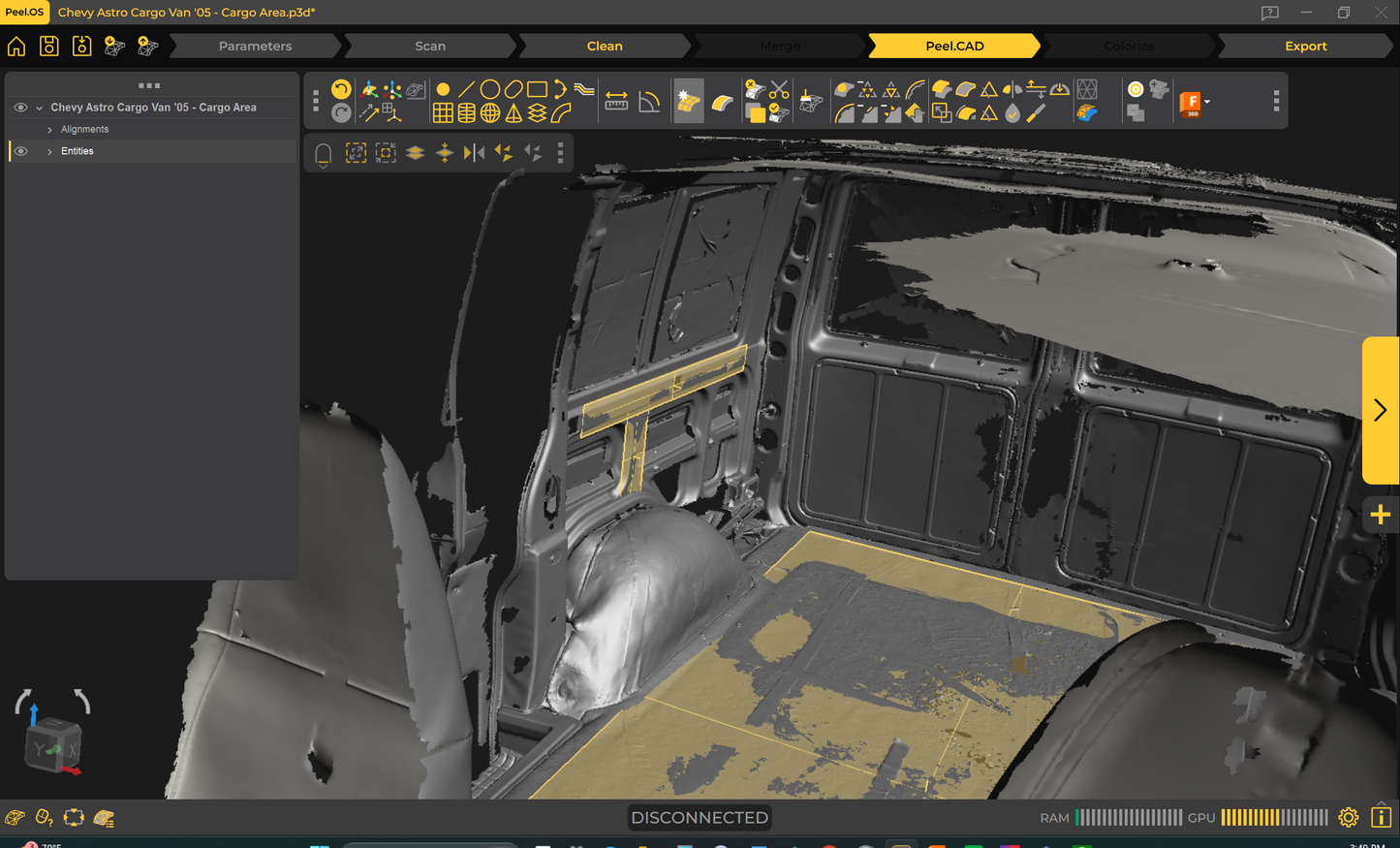 3d Scan - Chevy Astro Cargo Van '05 - Cargo Area