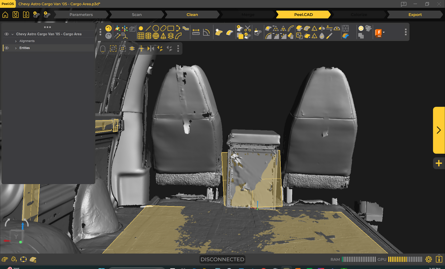 3d Scan - Chevy Astro Cargo Van '05 - Cargo Area