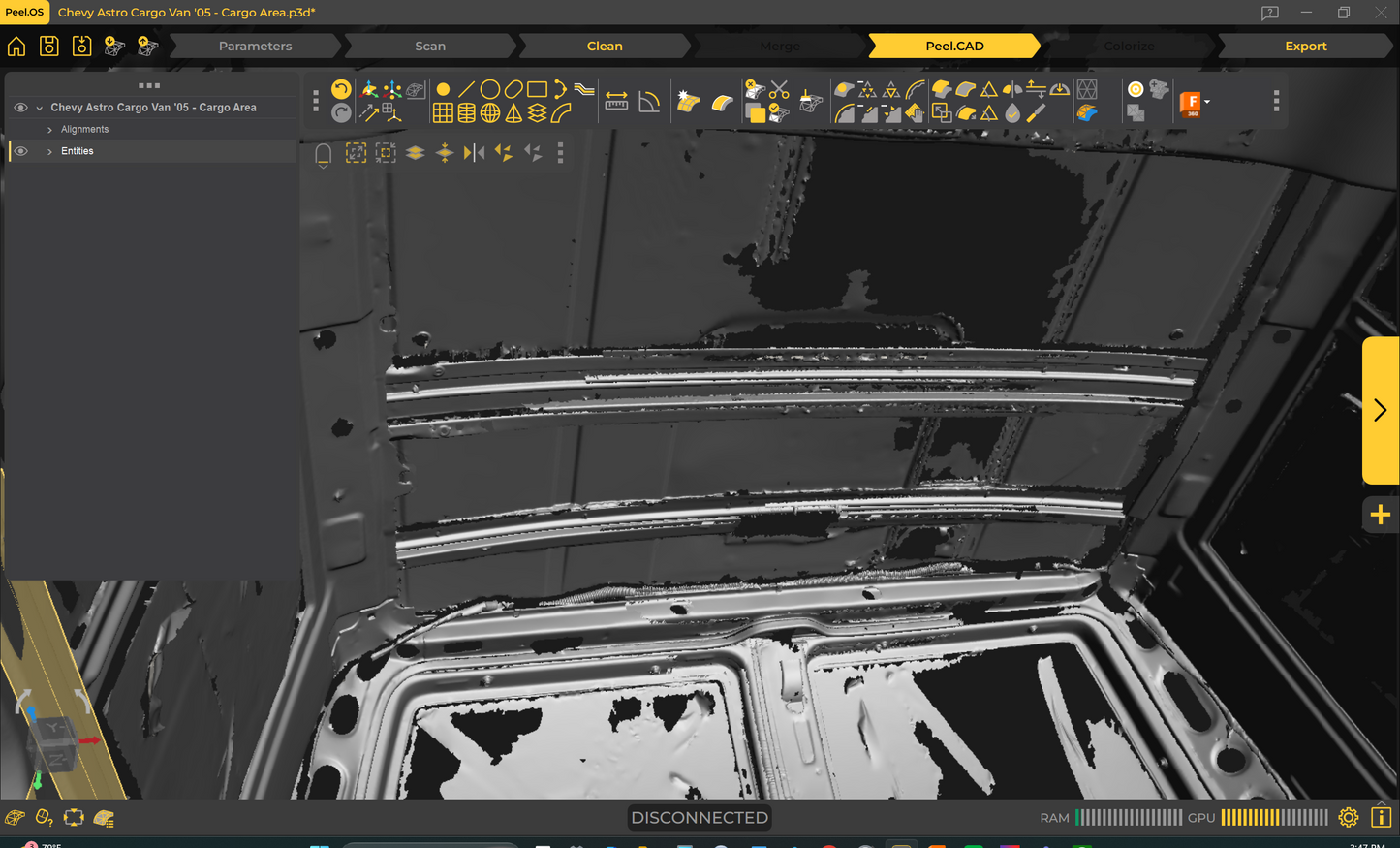 3d Scan - Chevy Astro Cargo Van '05 - Cargo Area
