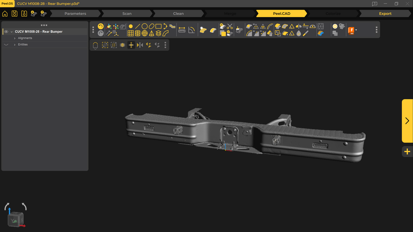 3d Scan - CUCV M1008/28 - Rear Bumper