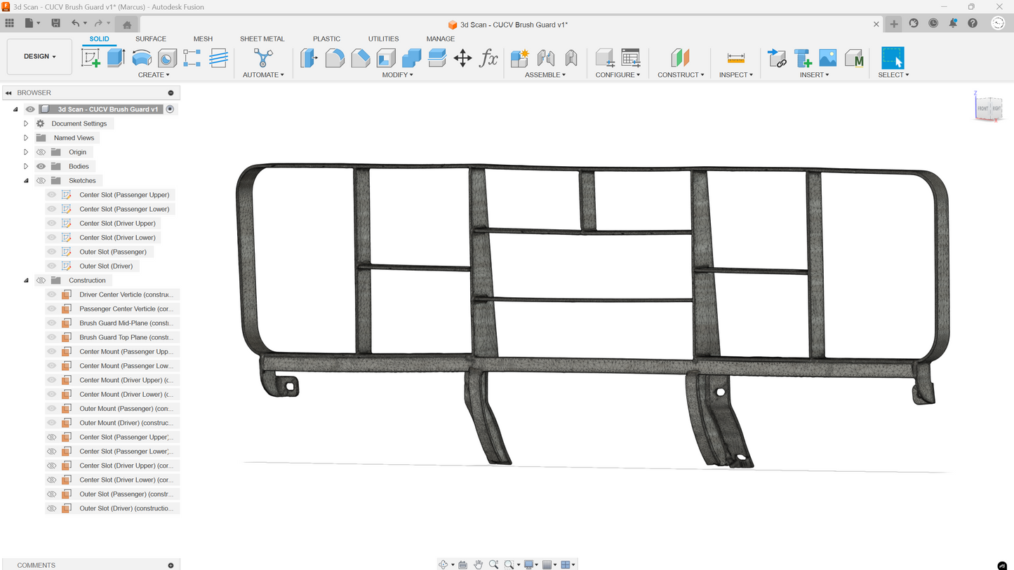 3d Scan - CUCV Brush Guard