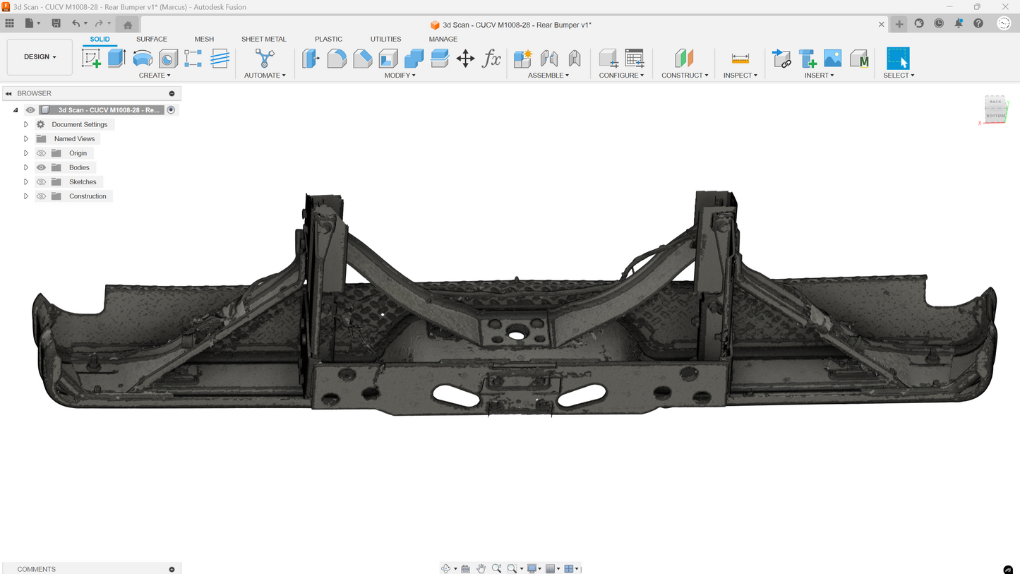 3d Scan - CUCV M1008/28 - Rear Bumper